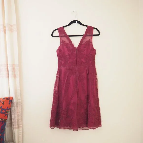 !! Anthropologie Yoana Baraschi Black Cherry Ersalina Sleeveless Lace Dress - Picture 7 of 8